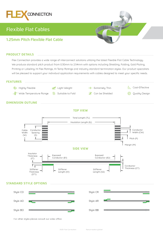 1.25mm Pitch Flexible Flat Cable thumbnail