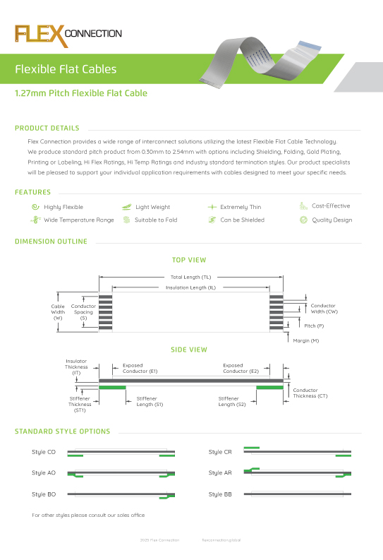 1.27mm Pitch Flexible Flat Cable thumbnail