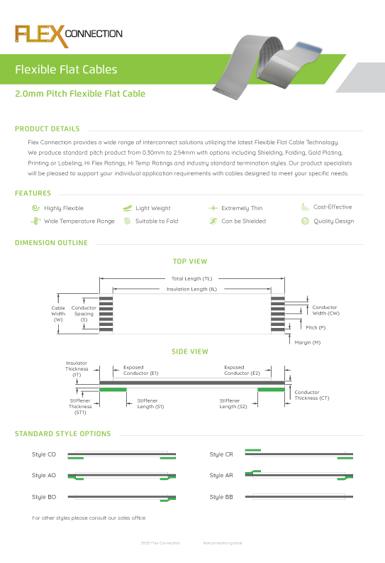 2.0mm Pitch Flexible Flat Cable thumbnail