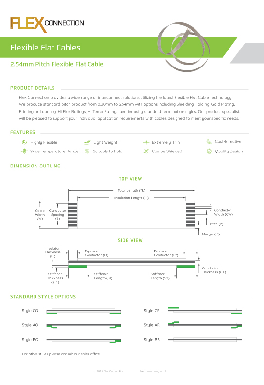 2.54mm Pitch Flexible Flat Cable thumbnail