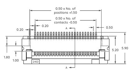mpcbc-ffc-mf-series-0-50mm-pitch-ffc-fpc-2-0mm-high-zif-connector-5146-do-top-view