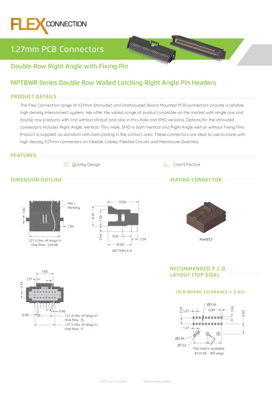 Double Row Right Angle with Fixing Pin thumbnail